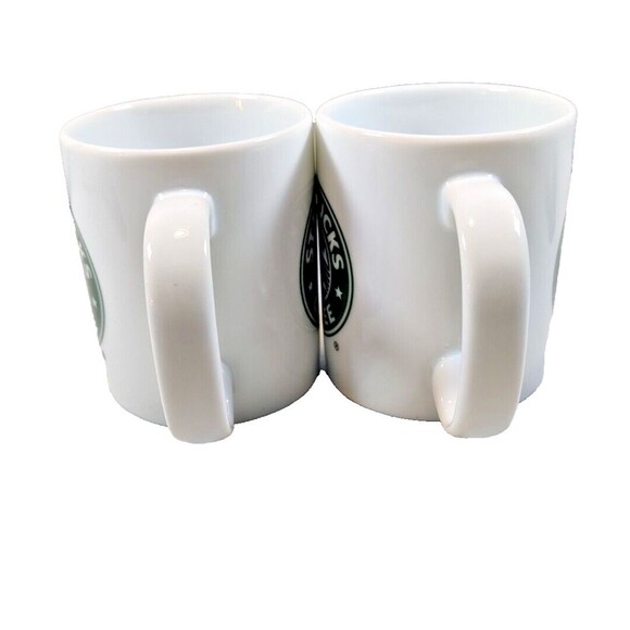 2 Original 2005 Starbucks Mermaid Logo Coffee Mug 9 oz White Tea Coffee Cups - Picture 3 of 5